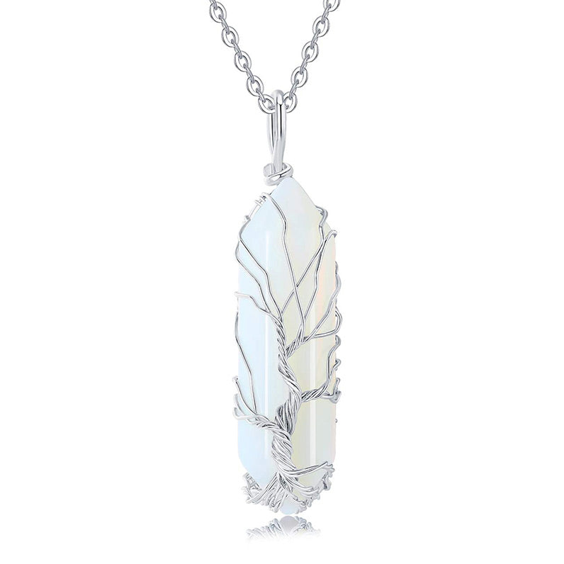 Elara Tree of Life Gemstone Necklace - Radiant Crystal Pendant