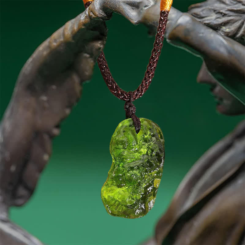 Ekavira - Green Moldavite Pendant Necklace for Purification