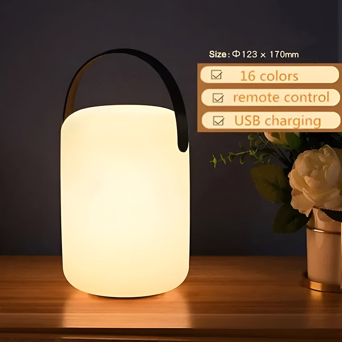 LuminaGlow - Portable Waterproof 16-Color LED Light
