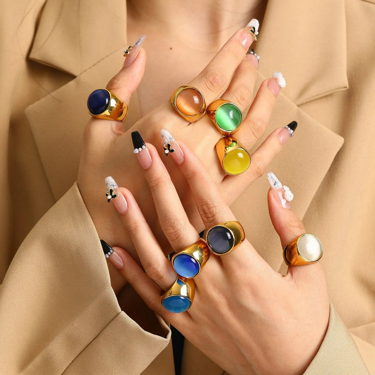 Hyzoria - Large Cat's Eye Gemstone Ring