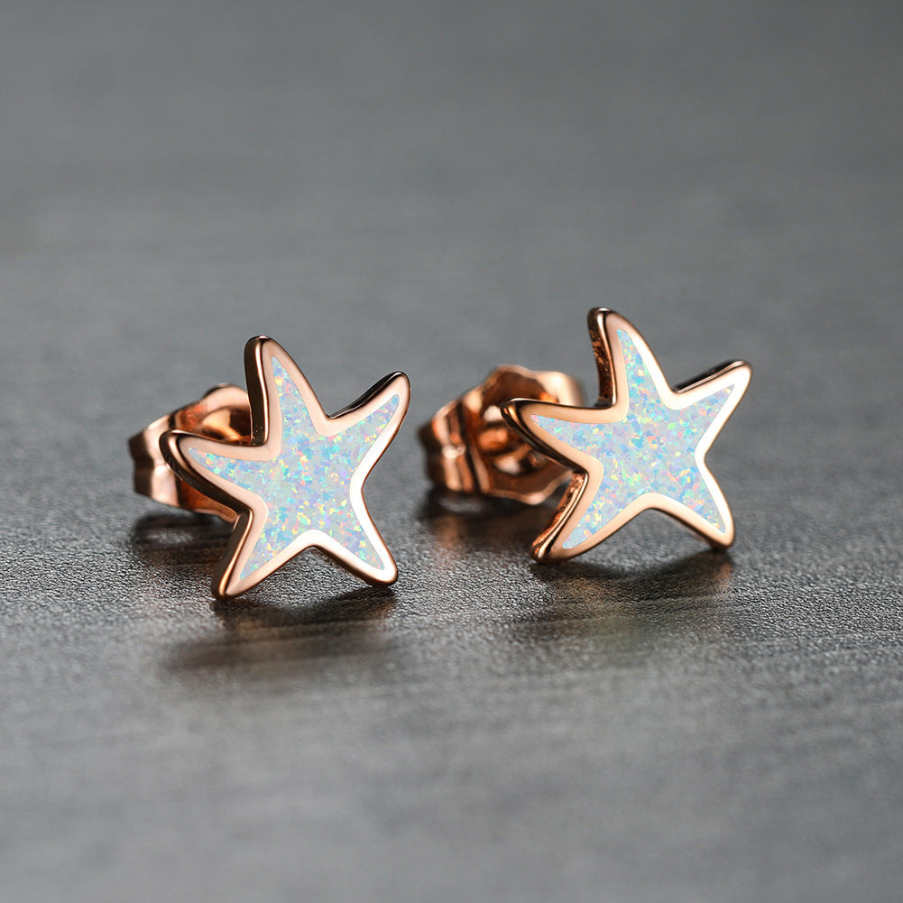 Fathoma - Stunning Blue Opal Starfish Earrings