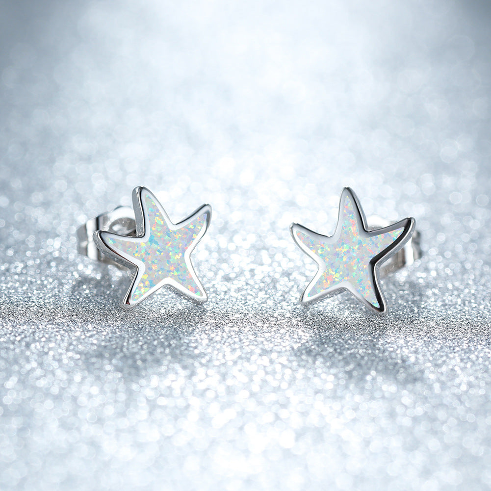 Fathoma - Stunning Blue Opal Starfish Earrings