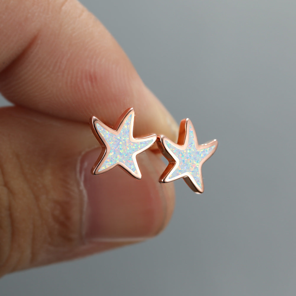 Fathoma - Stunning Blue Opal Starfish Earrings