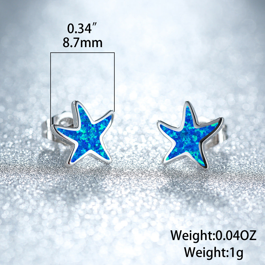 Fathoma - Stunning Blue Opal Starfish Earrings