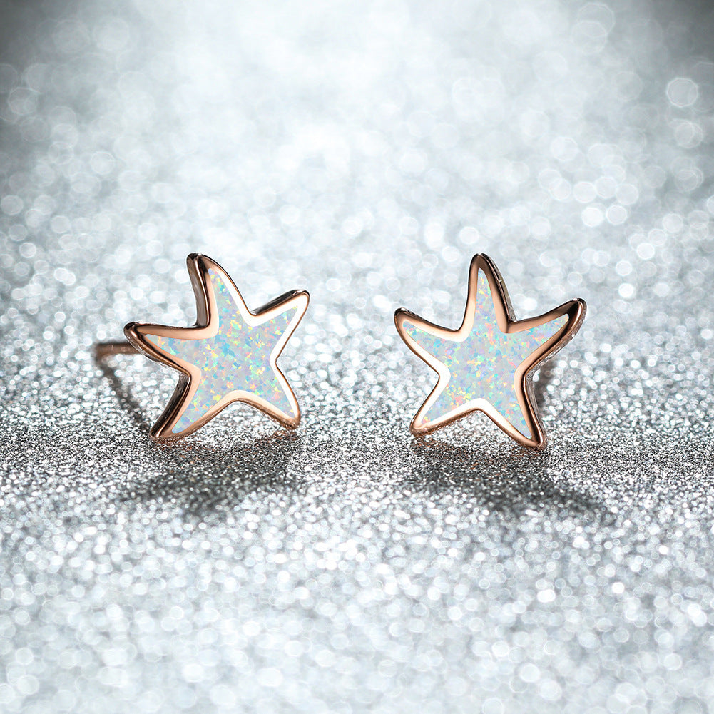 Fathoma - Stunning Blue Opal Starfish Earrings