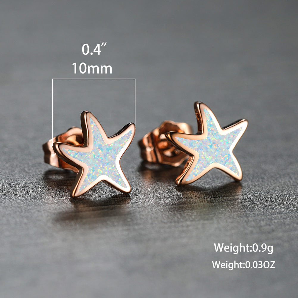 Fathoma - Stunning Blue Opal Starfish Earrings