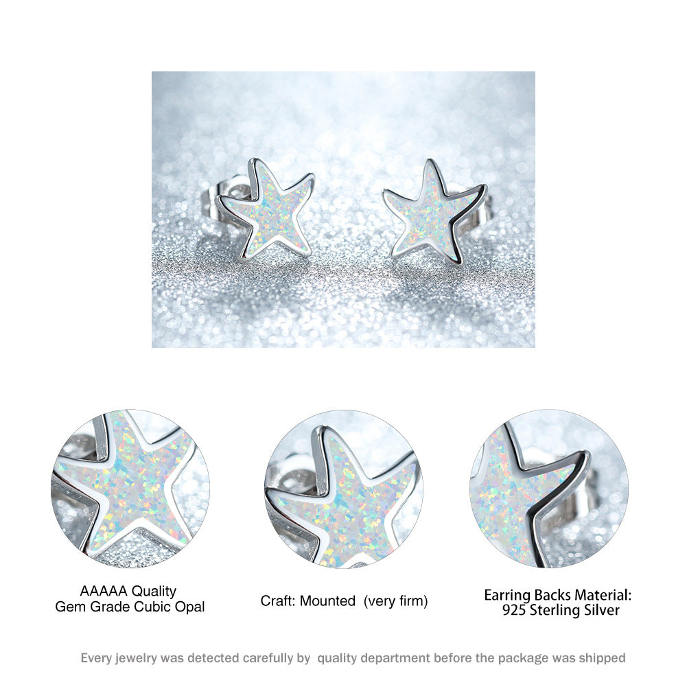 Fathoma - Stunning Blue Opal Starfish Earrings