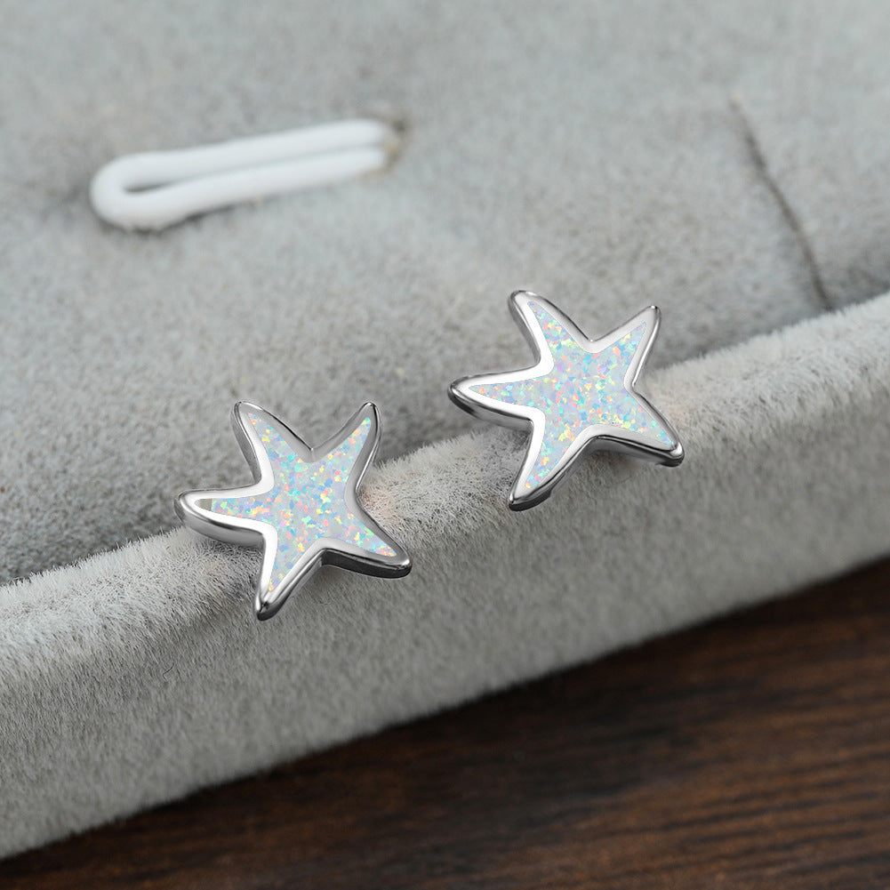 Fathoma - Stunning Blue Opal Starfish Earrings