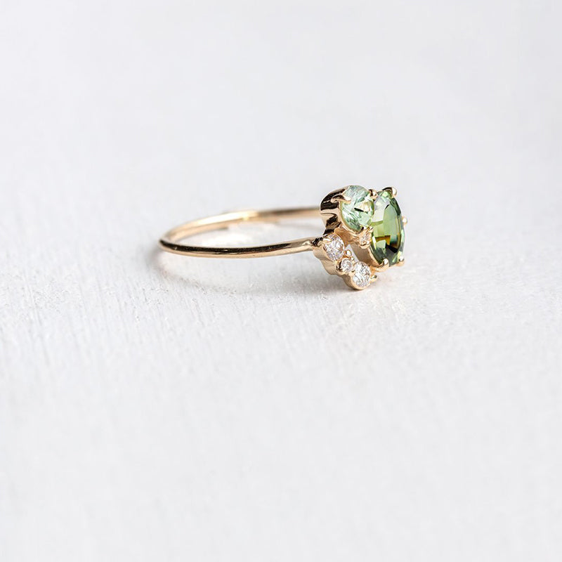 Kaelira - Natural Peridot and Sparkling Zirconia Statement Ring
