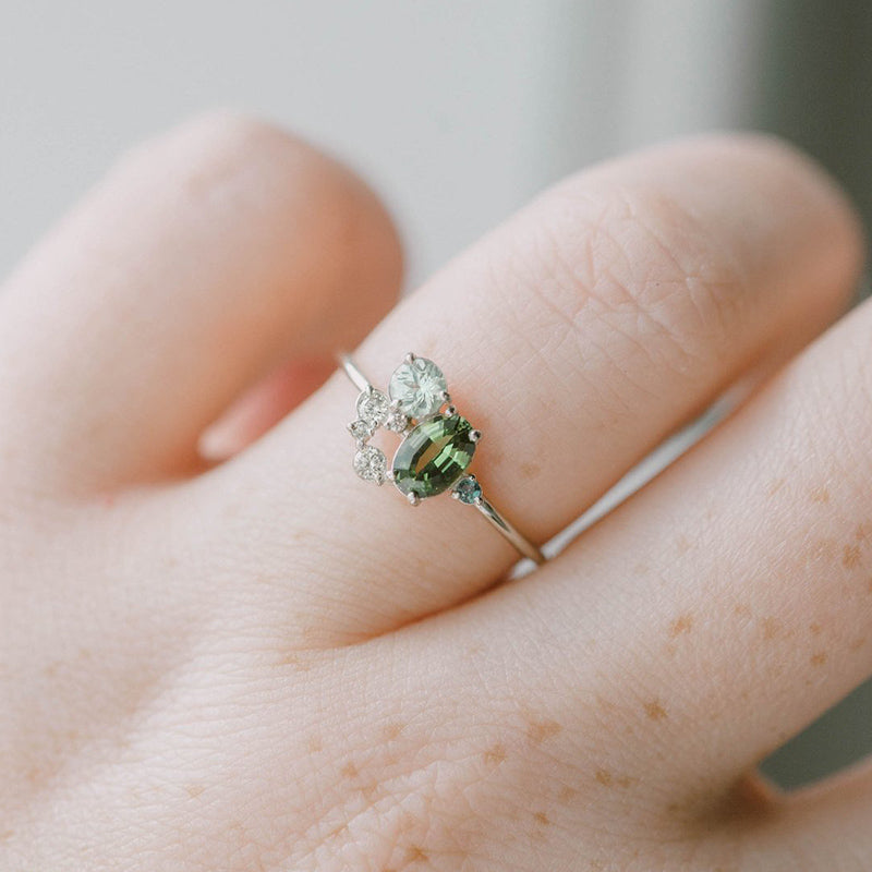 Kaelira - Natural Peridot and Sparkling Zirconia Statement Ring
