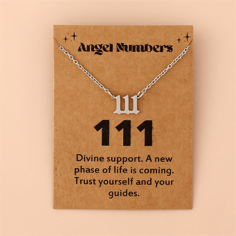 Gystella - Stainless Steel Angel Number Necklace for Spiritual Connection