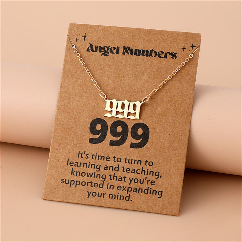 Gystella - Stainless Steel Angel Number Necklace for Spiritual Connection