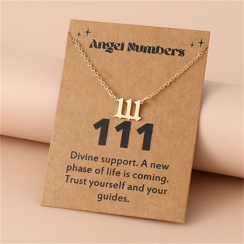 Gystella - Stainless Steel Angel Number Necklace for Spiritual Connection