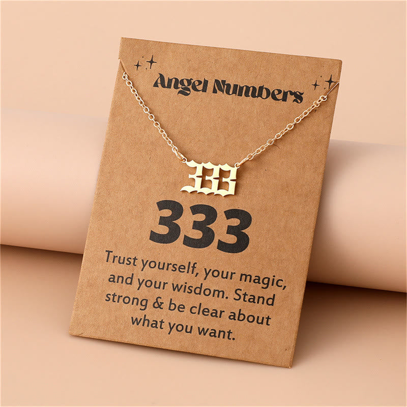 Gystella - Stainless Steel Angel Number Necklace for Spiritual Connection