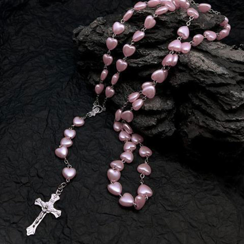 Lamira Heart Rosary Necklace - Cat's Eye Stone Necklace