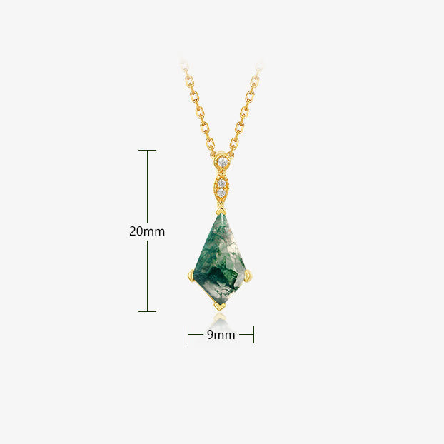 Fossara - Elegant Moss Agate and White Zircon Jewelry Set