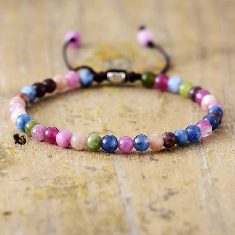 Korrin Braided Bracelet - Adjustable Natural Stone Bead Bracelet