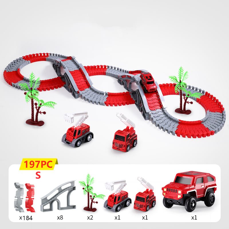 SpeedFlex Track - Flexible Racetrack Set with LED Vehicles