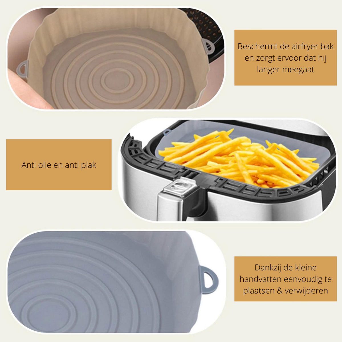 SiliconFry Tray - Reusable Air Fryer Liner, Dishwasher Safe