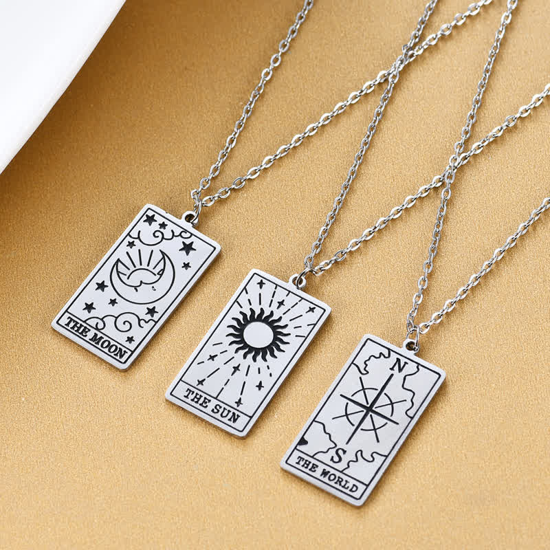 Cyrenna - Vintage Tarot Card Luck Charm Necklace