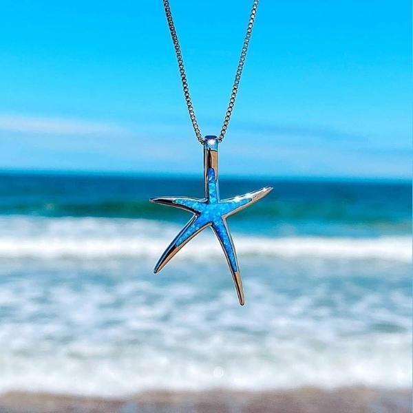 Uxelia - Blue Opal Starfish Necklace