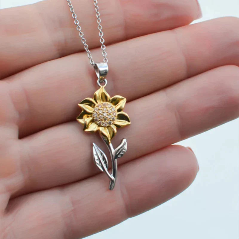 Himara - Silver and Gold Sunflower Necklace