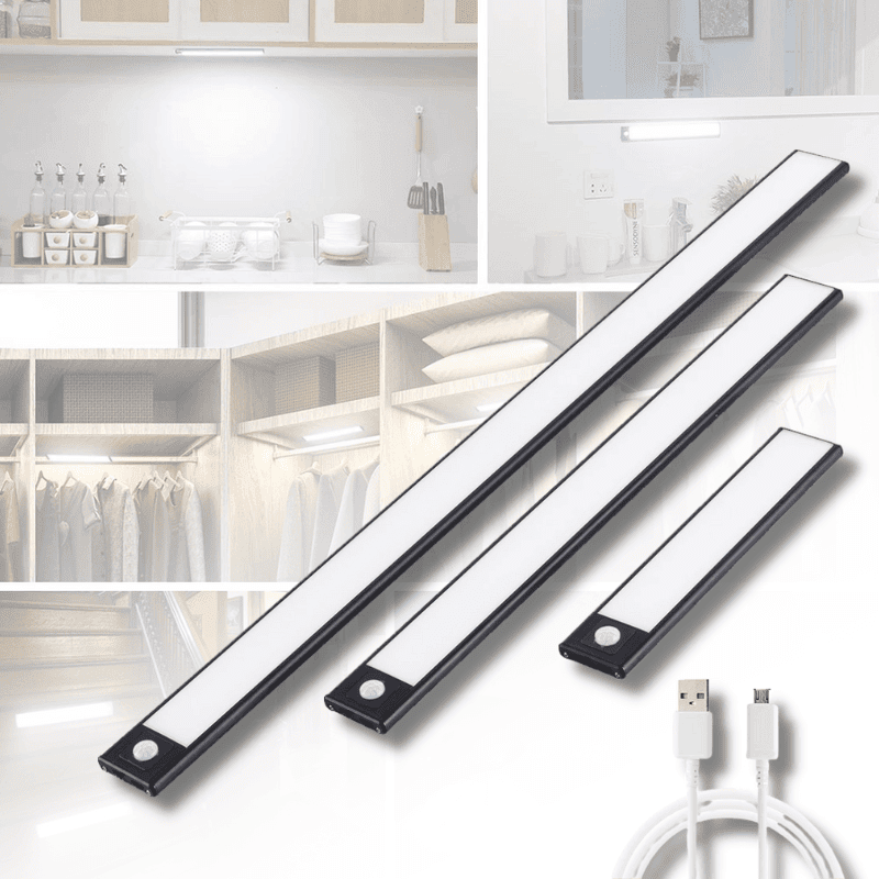 RechargeGlow LED Strips - Rechargeable Motion-Sensor Lighting for Home