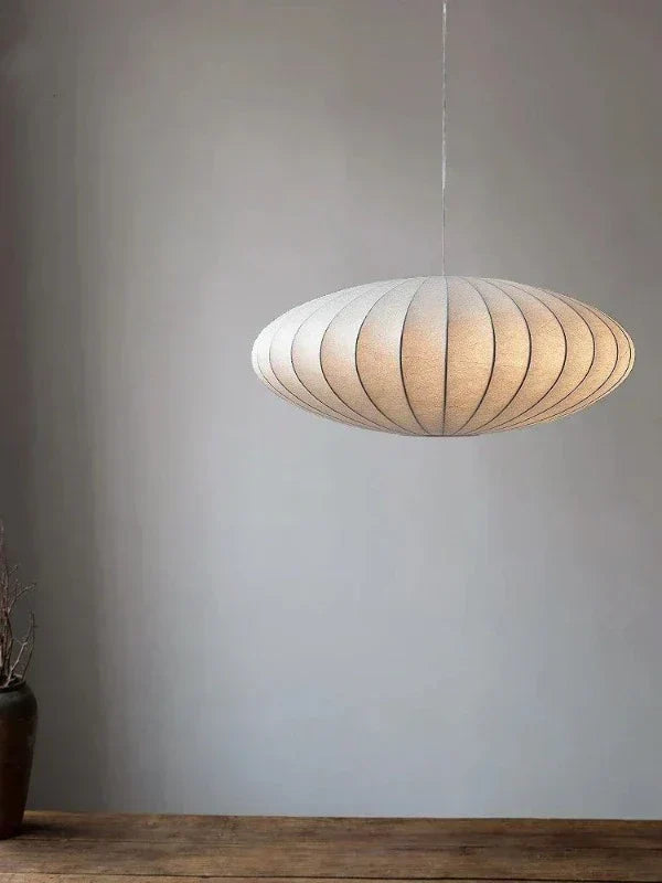 SilkCrown - Luxury Silk Pendant Light with Crystal Accents