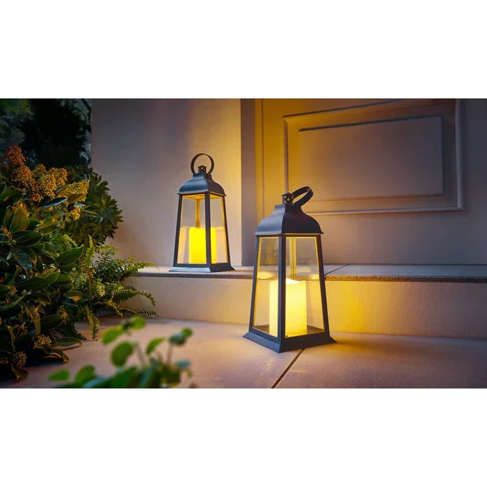 NightGuard - Set of 2 Outdoor LED Lanterns with Warm Glow