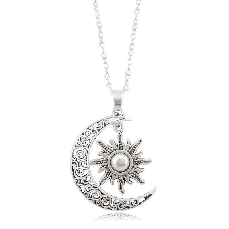 Gaelwyn - Vintage Sun and Moon Necklace with Symbolic Meaning