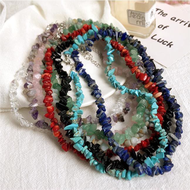 Welvora - Elegant Polished Crystal Necklace