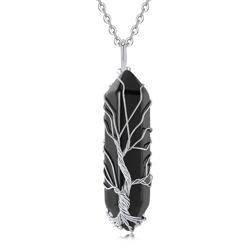 Elara Tree of Life Gemstone Necklace - Radiant Crystal Pendant