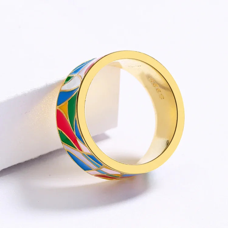 Nadia - Elegant Enamel Cubic Zirconia Ring