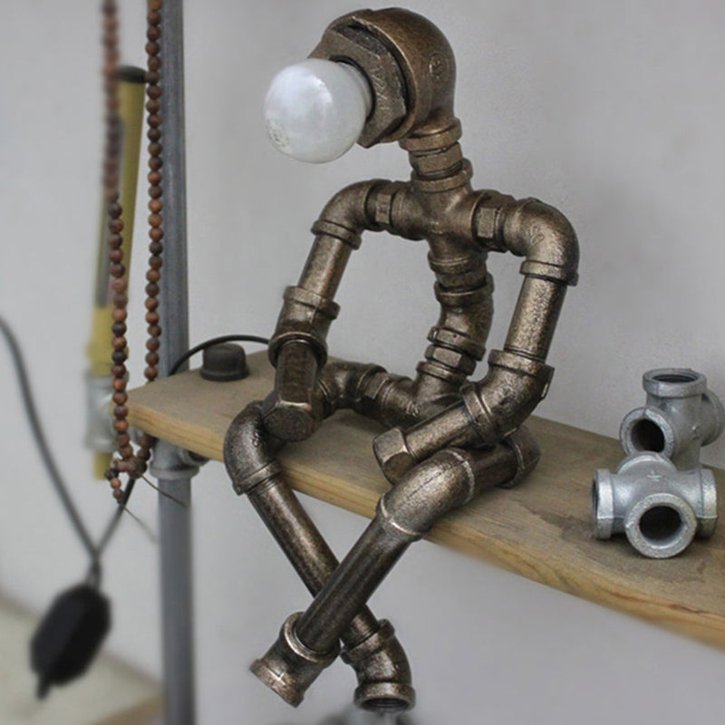 RoboShine - Playful Iron Robot Table Lamp