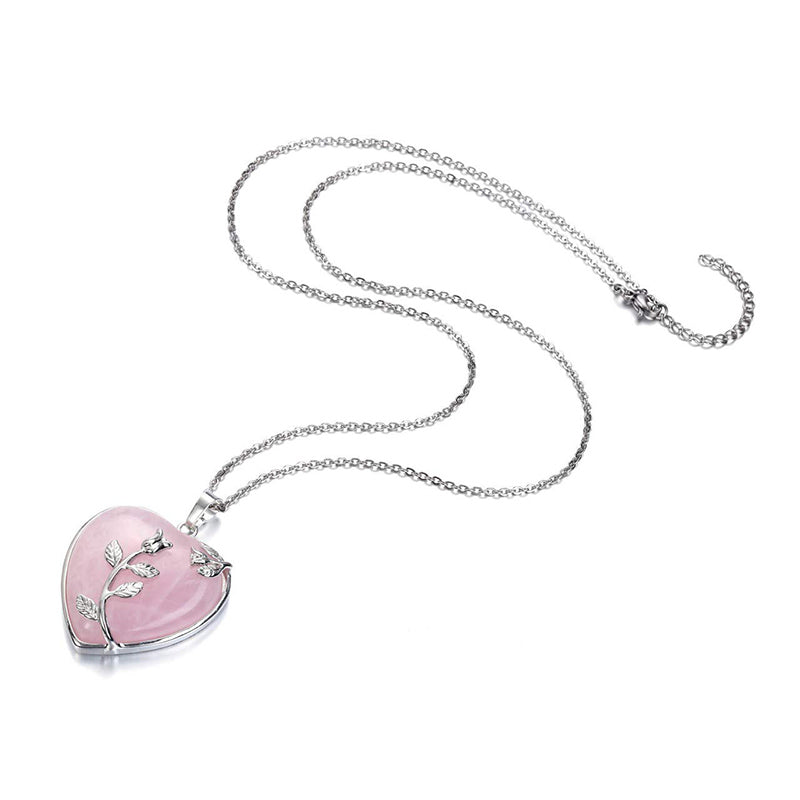Amara Heart-Shaped Rose Quartz Necklace - Elegant Romantic Pendant