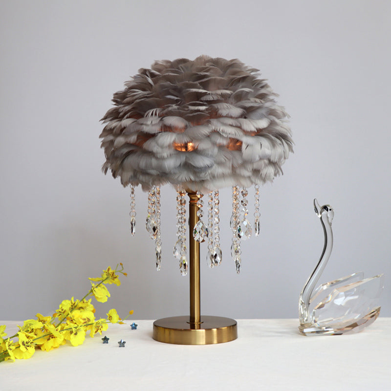 Selwick Heath - Modern Feather Crystal Bedside Lamp