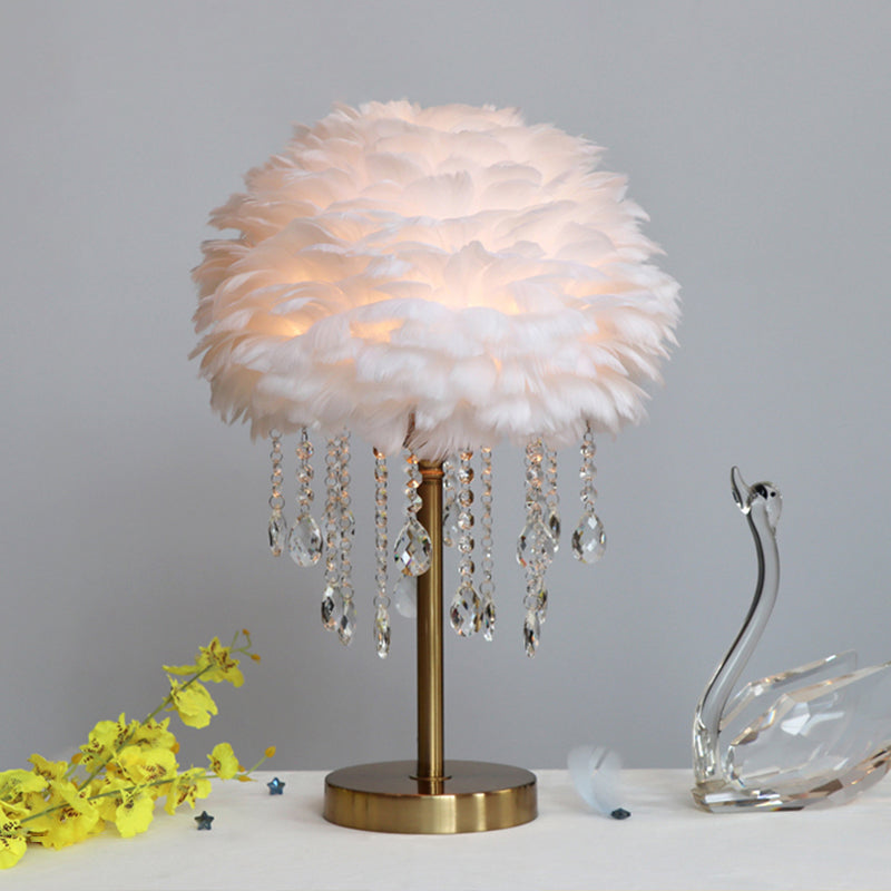 Selwick Heath - Modern Feather Crystal Bedside Lamp