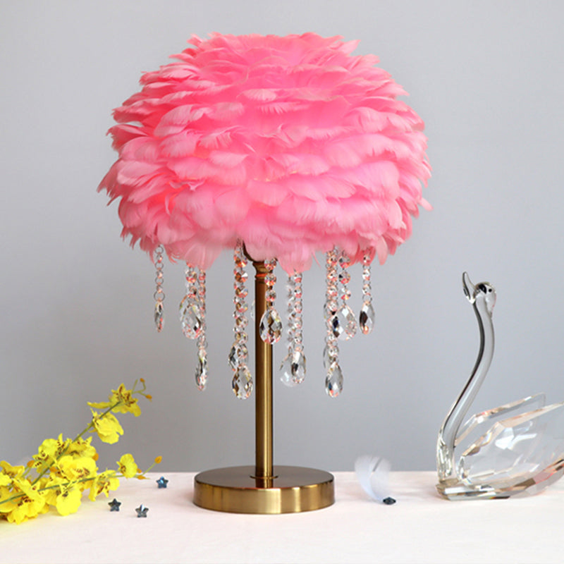 Selwick Heath - Modern Feather Crystal Bedside Lamp