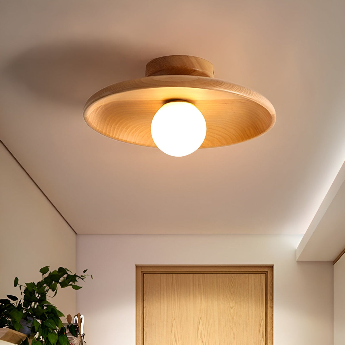 WoodBliss - Minimalist Wabi Sabi Wooden Ceiling Lamp