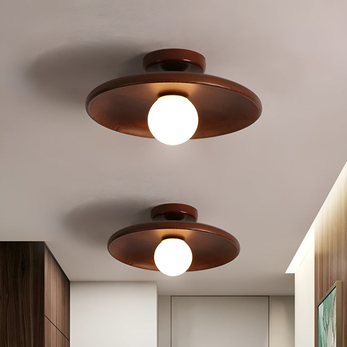 WoodBliss - Minimalist Wabi Sabi Wooden Ceiling Lamp