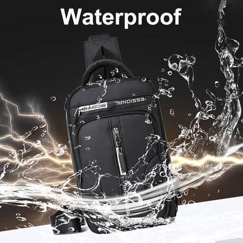 SecureNylon - Waterproof Anti-Theft Shoulder Bag with USB Charging Port