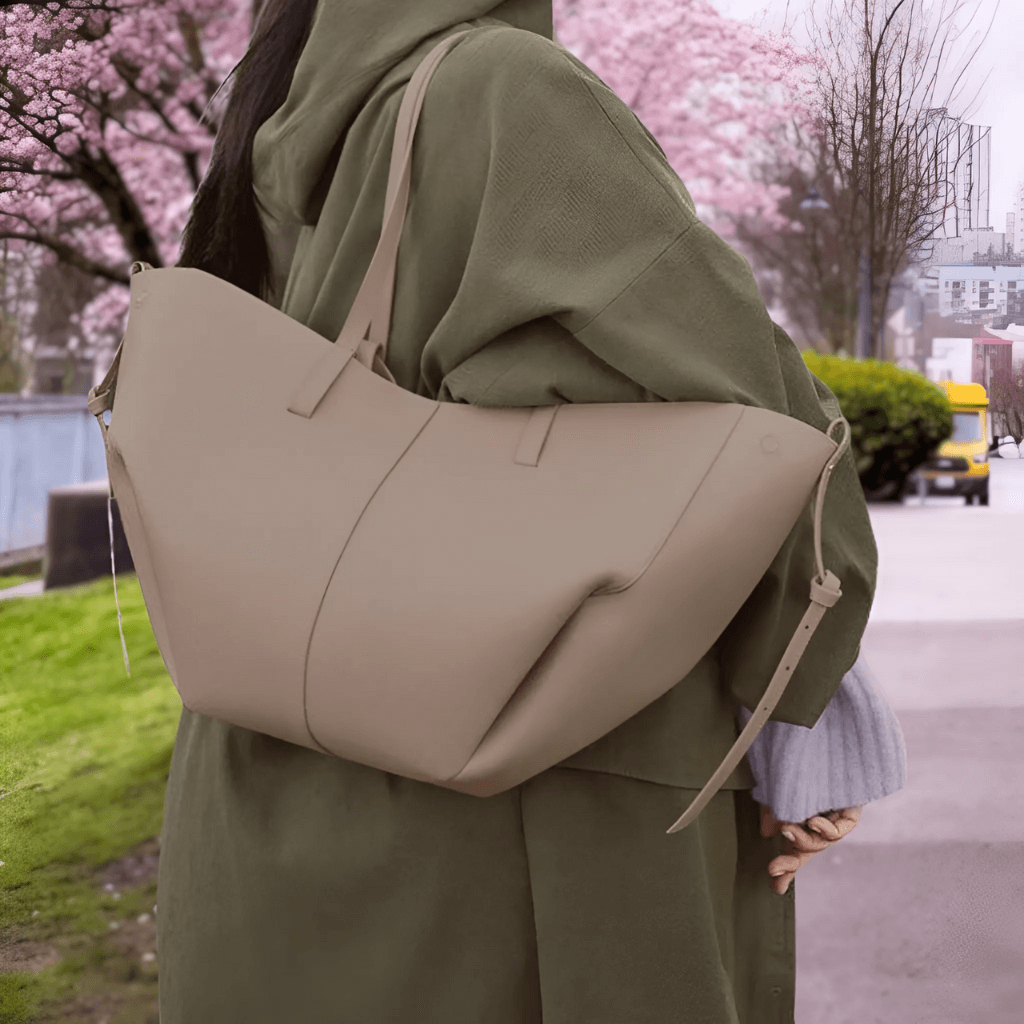 LeatherCross - Structured Crossbody Bag with Top Handles