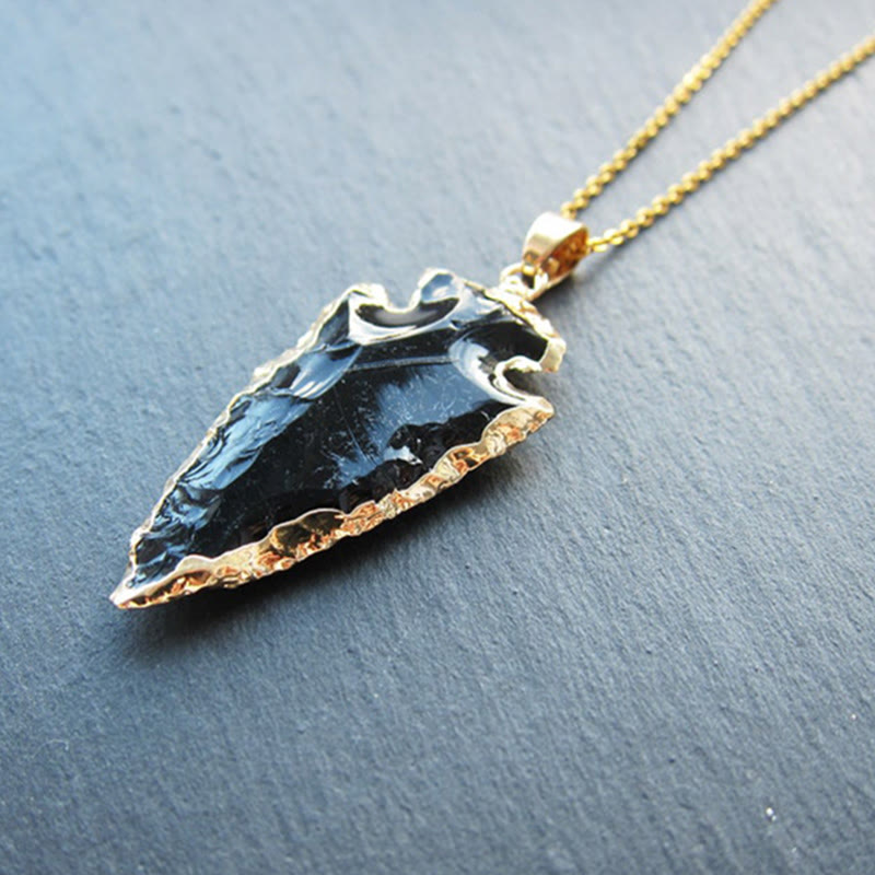 Aeliana - Natural Carnelian Crystal Arrowhead Necklace