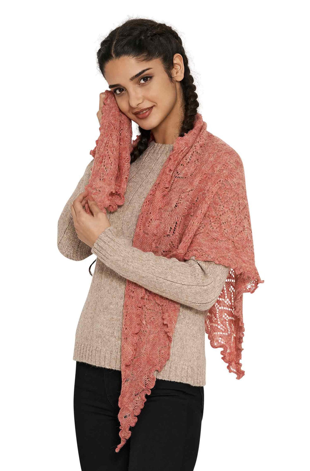 SoftWeave Scarf - Elegant Openwork Knit in Lightweight Fabric