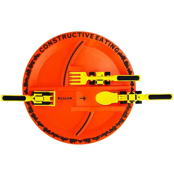 ConstructoFork - Bulldozer-Shaped Kids Utensil Set for Mealtime Fun