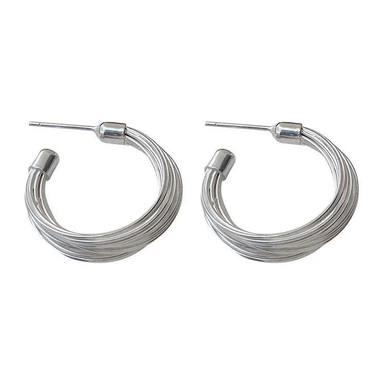 Amelie - Elegant Layered Line Hoop Earrings