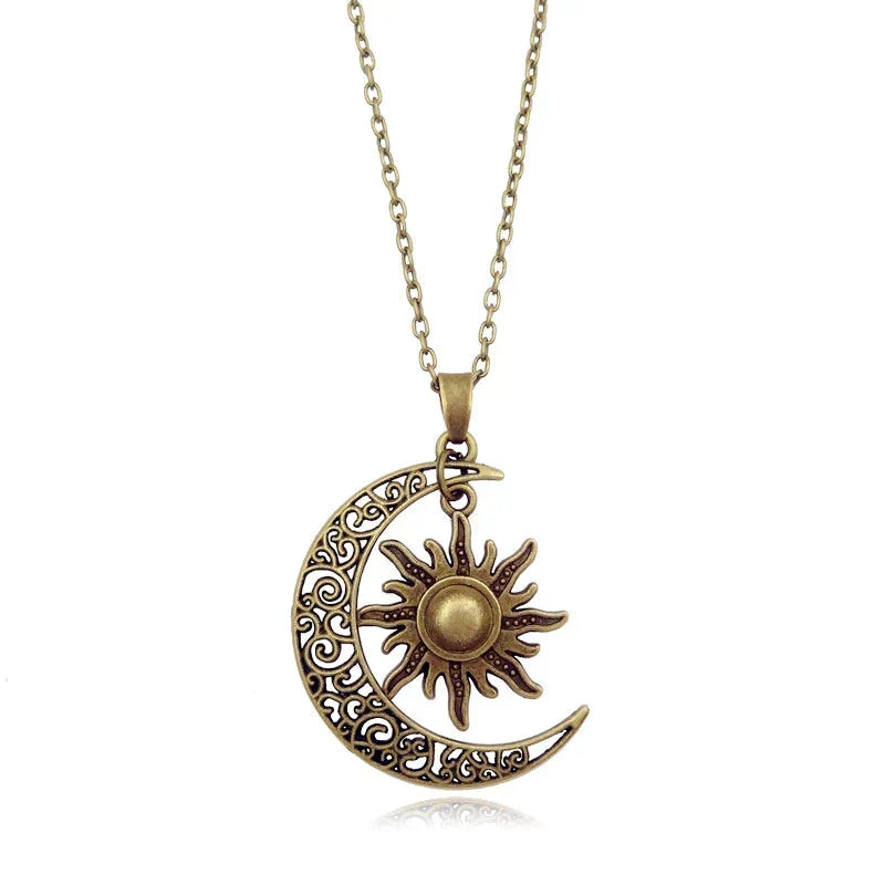 Gaelwyn - Vintage Sun and Moon Necklace with Symbolic Meaning