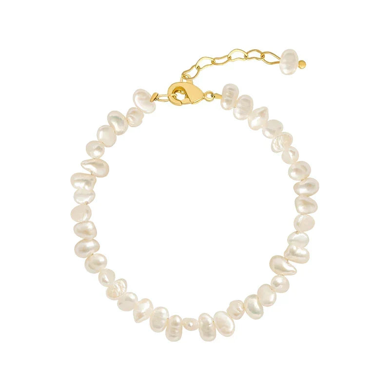 Almyra - Freshwater Pearl Bracelet with Elegant Adjustable Design in White