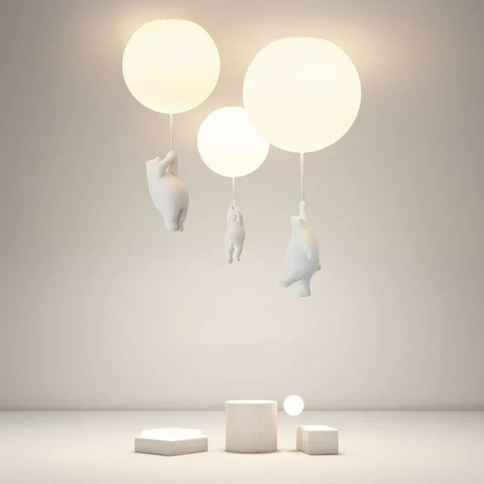 CloudBear - Playful Bear and Balloon Kids Ceiling Lamp