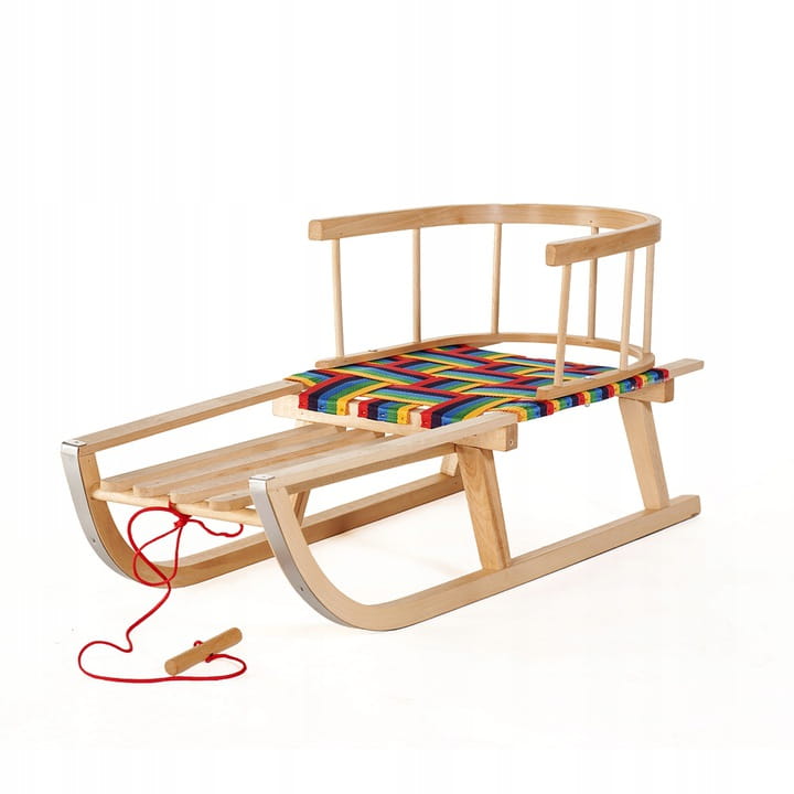 SnowGlide Sled - Wooden Sled with Fabric Seat for Kids
